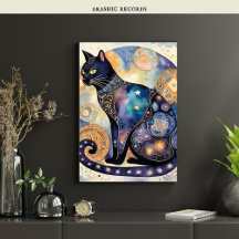 Cosmic Black Cat Art Celestie Cat Magic Spirit