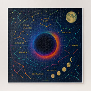 Cosmic Black Hole & Constellations Art - Celestial