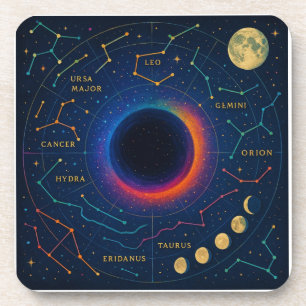 Cosmic Black Hole & Constellations Art - Celestial Getränkeuntersetzer
