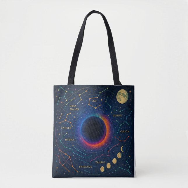 Cosmic Black Hole & Constellations Art - Celestial Tasche (Vorderseite)