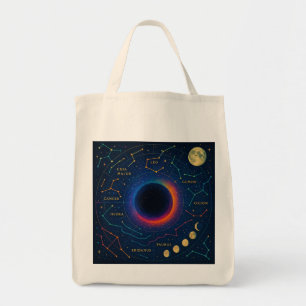 Cosmic Black Hole & Constellations Art - Celestial Tragetasche