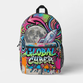 Cosmic Blast Off Canvas Rucksack - Neon Street Art