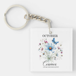  Cosmic Bloom Charm October Birth Flower Keychain Schlüsselanhänger