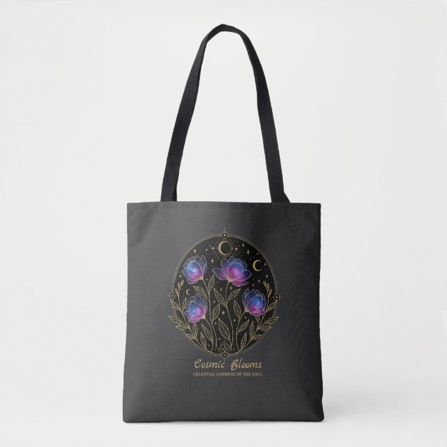 Cosmic Blooms – Celestial Floral Mandala flowers Tasche (Vorderseite)