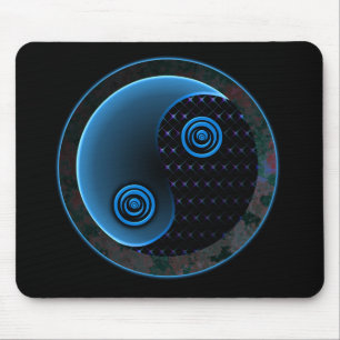 Cosmic Blue in Balance Yin Yang Mousepad