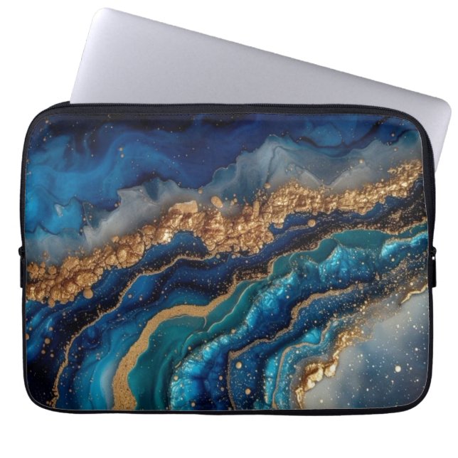 Cosmic Blue Laptop Bag mit Galaxy Design Laptopschutzhülle (Vorderseite)