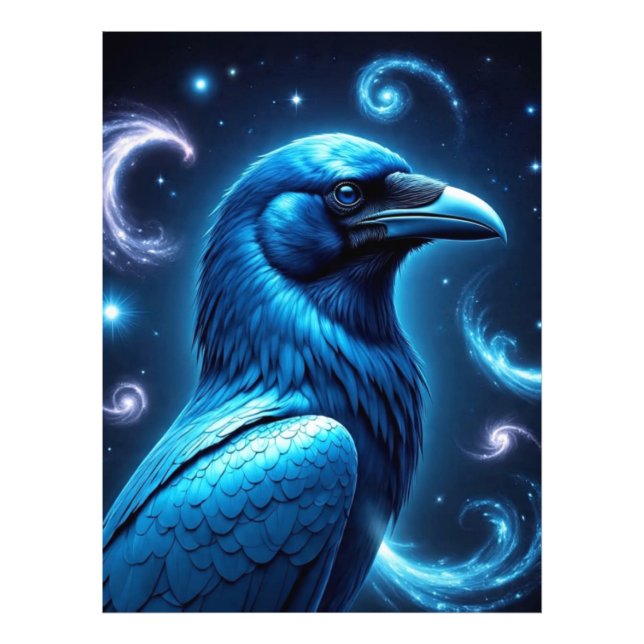 Cosmic Blue Raven Fotodruck (Vorne)