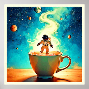 Cosmic Brew: Astronauts Traumkaffee Poster