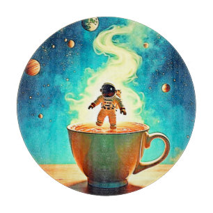 Cosmic Brew: Astronauts Traumkaffee Schneidebrett