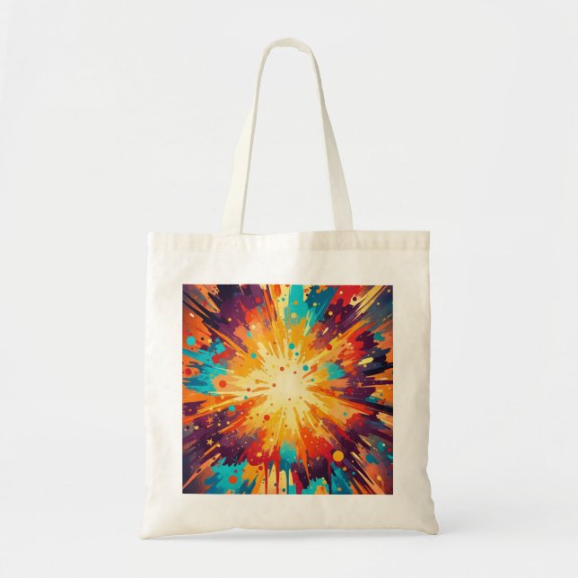 Cosmic Burst Abstract Splatter Art Tragetasche (Vorne)