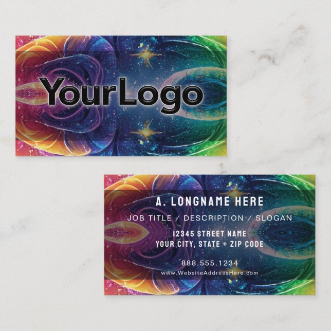 Cosmic Burst Galaxy Reiki Healer Company Logo  Visitenkarte (Vorne/Hinten)