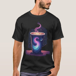 Cosmic Caffeine Galaktischer Nebel Swirl Kaffeeb T-Shirt
