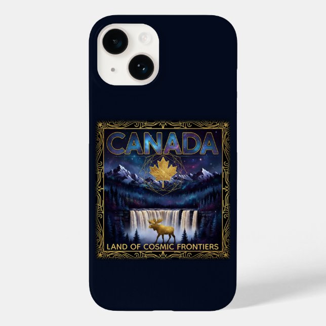 Cosmic Canada Nature Celestial Art Case-Mate iPhone 14 Hülle (Rückseite)