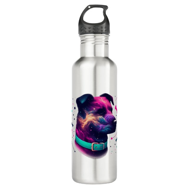 Cosmic Canine Graphic Tee Edelstahlflasche (Vorderseite)