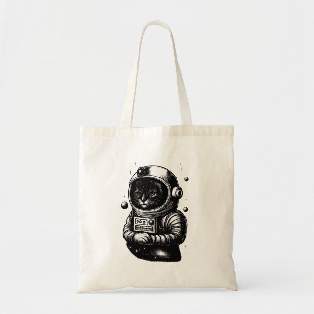 Cosmic Cat in Space Helmet - Tote Tragetasche (Vorne)