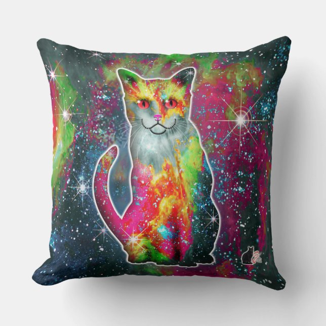 Cosmic Cat Omega Kissen (Vorderseite)