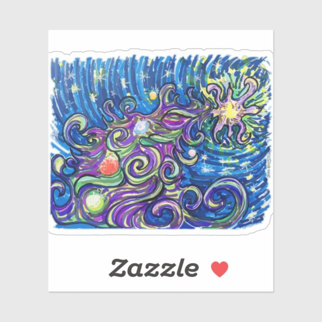 Cosmic Christmas Tree Aufkleber (Blatt)