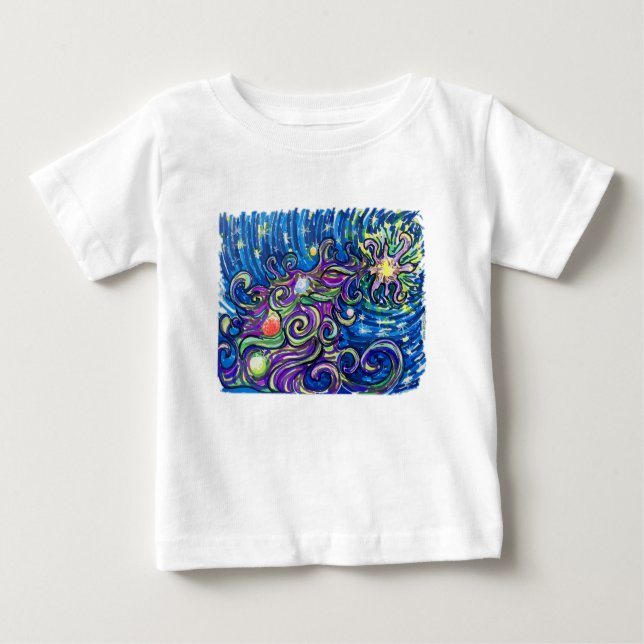 Cosmic Christmas Tree Baby T-shirt (Vorderseite)
