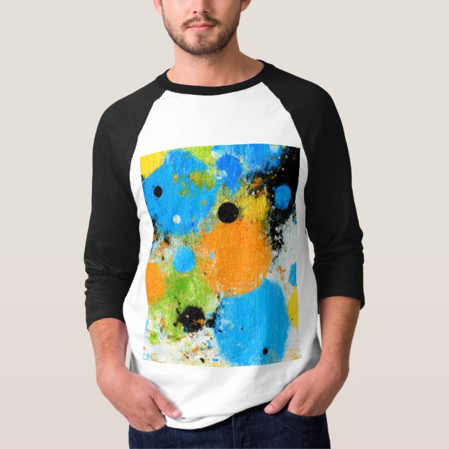 Cosmic Chromatic Splatter: Abstract Orbit T-Shirt (Vorderseite)