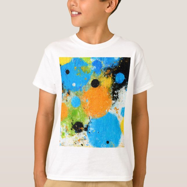 Cosmic Chromatic Splatter: Abstract Orbit T-Shirt (Vorderseite)