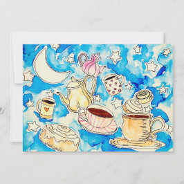 cosmic cinnamon rolls & coffee cups art feiertagskarte