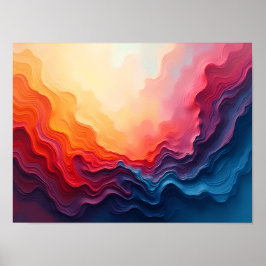 Cosmic Colorful Horizon - Abstrakte Kunst Poster