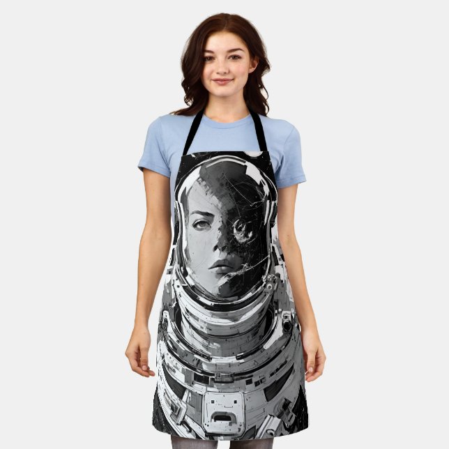 Cosmic Confidence entdecken: Girl Astronaut Schürze (Getragen)