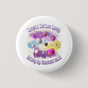 Cosmic Cotton Candy Galaxy Button