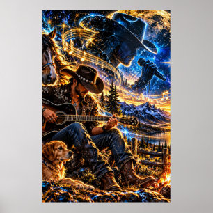 Cosmic Cowboy Musiker Poster
