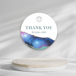 Cosmic Crystal Geode Business Logo Vielen Dank Runder Aufkleber