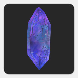Cosmic Crystal Space Fractal Spiritual Gem Space Quadratischer Aufkleber