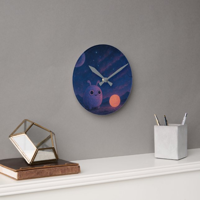 Cosmic Cutie Wall Clock Runde Wanduhr (Büro)