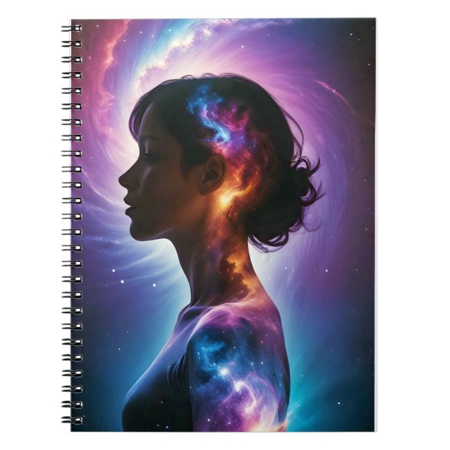 Cosmic Double Exposure Space Infinity Universe Art Notizblock (Vorderseite)