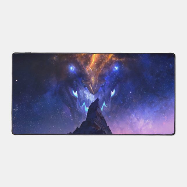 Cosmic Dragon Gaming Desk Mat | Personalisierbar Schreibtischunterlage (Vorderseite)