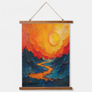 Cosmic Drift — Abstract Gold & Teal Canvas Art Wandteppich Mit Holzrahmen