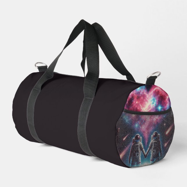 Cosmic Duo Black Duffle Bag (Rechte Ecke)
