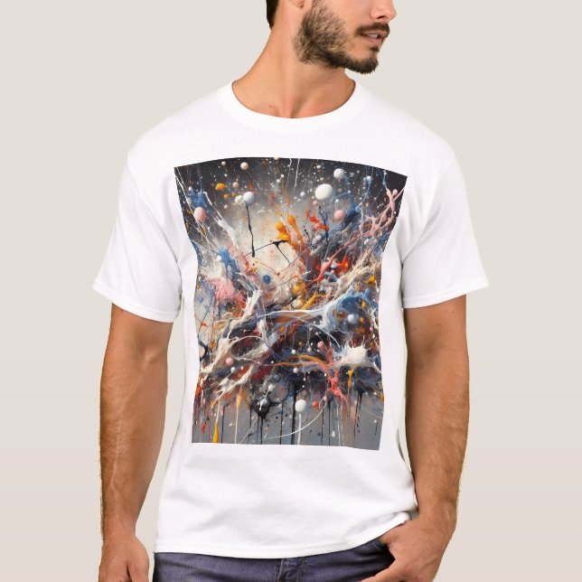 Cosmic Energy Splash - Abstrakt Art T - Shirt (Vorderseite)