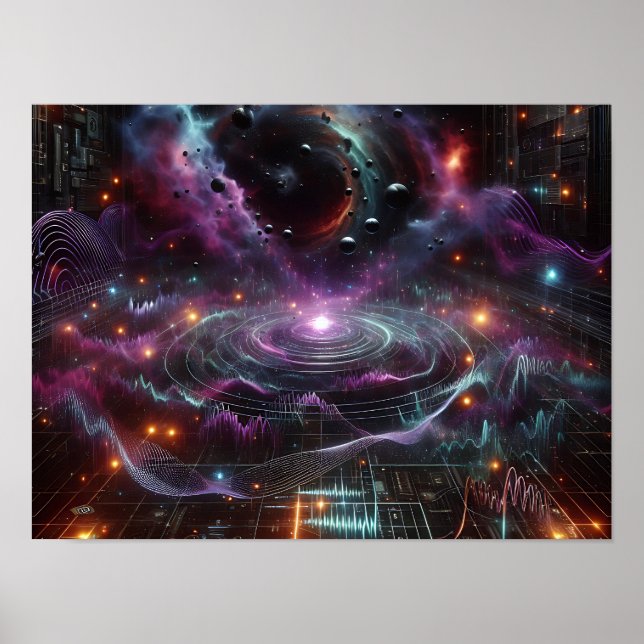 Cosmic Energy Waves And Pulses Sci-fi Space Poster (Vorne)