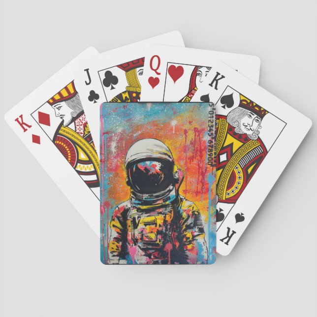 Cosmic Explorer #2, Pop=Art Astronautenspielkarte Spielkarten (Rückseite)