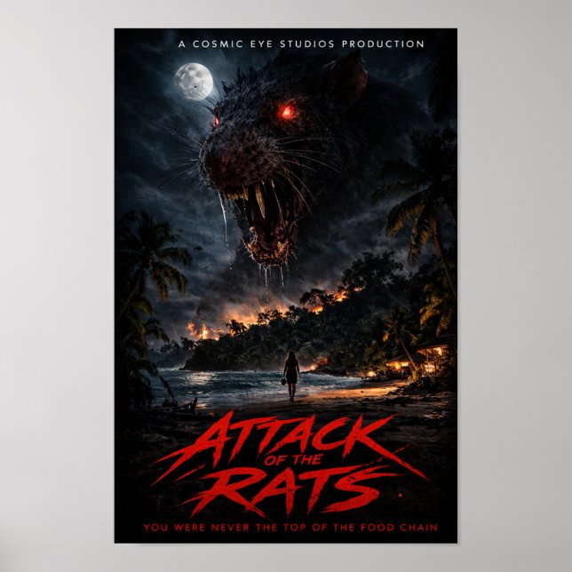 Cosmic Eye – Night Beach Creature Horror Poster (Vorne)