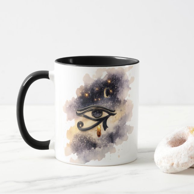 Cosmic Eye of Horus Coffee Mug Ancient Egyptian  Tasse (Mit Donut)