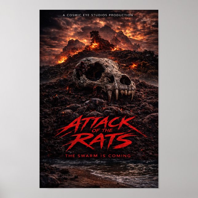 Cosmic Eye – Schädel-Landschaft-Horrorposter Poster (Vorne)