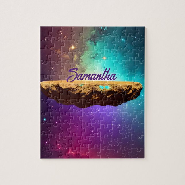 Cosmic farbiges Universum Floating Asteroid Name (Vertikal)