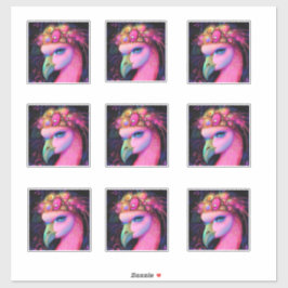 Cosmic Flamingo Queen Aufkleber