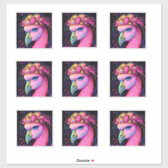 Cosmic Flamingo Queen Aufkleber (Blatt)