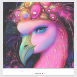 Cosmic Flamingo Queen Aufkleber