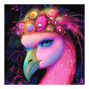 Cosmic Flamingo Queen Fotodruck