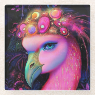 Cosmic Flamingo Queen Glasuntersetzer