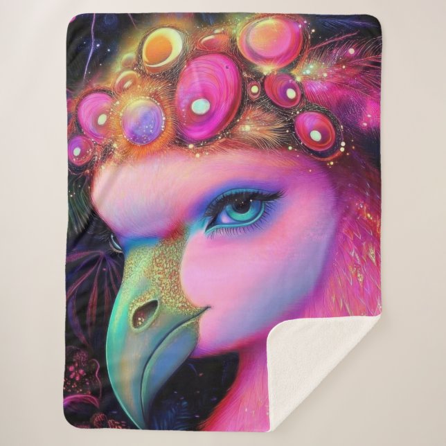 Cosmic Flamingo Queen Sherpadecke (Vorderseite)