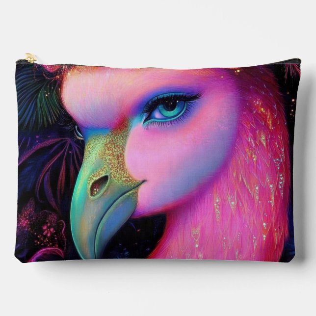 Cosmic Flamingo Queen Zubehörtasche (Vorderseite)